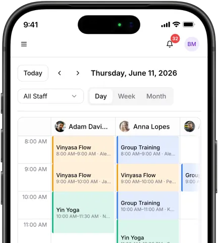 Visitfy yoga calendar on mobile